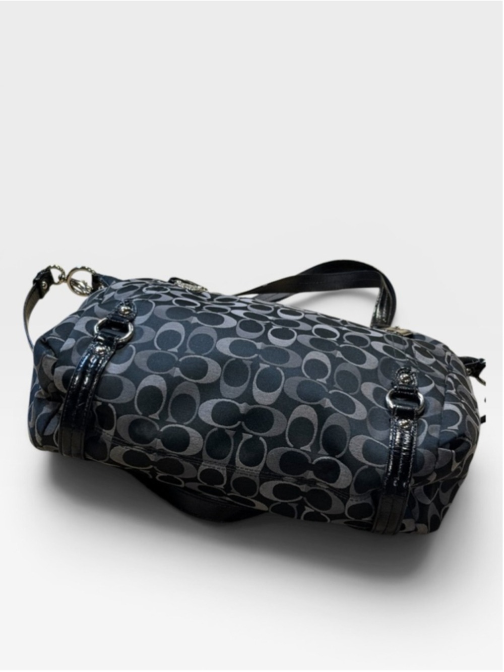 Coach Black Grey Signature C Jacquard Shoulder Bag - Picture 9 of 13
